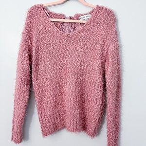 Pink Knox Rose Sweater Lace Back